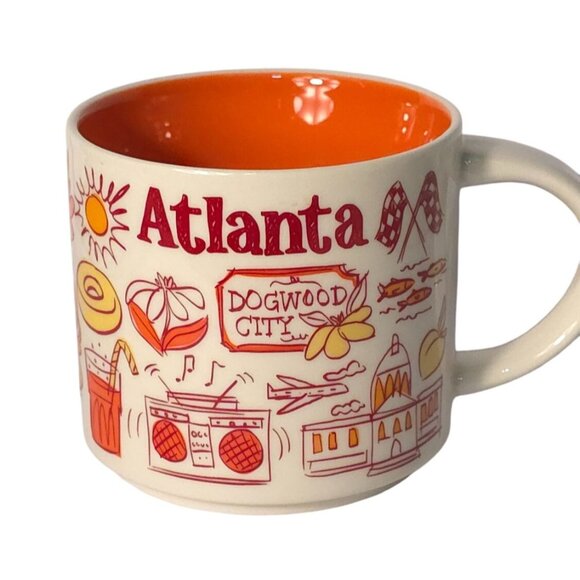 Starbucks Other - Starbucks "Been There Series" Atlanta Mug With Orange Interior 14 Oz Ceramic Cof